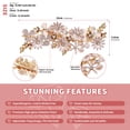 thumbnail image 6 of MIALLO Gold Wedding Hair Barrette for Bride, Vintage Floral Rhinestone Hair Clip, Bridal Headpiece for Half-up Hairstyle, 6 of 7