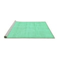 thumbnail image 2 of Ahgly Company Machine Washable Indoor Round Solid Turquoise Blue Modern Area Rugs, 5' Round, 2 of 4