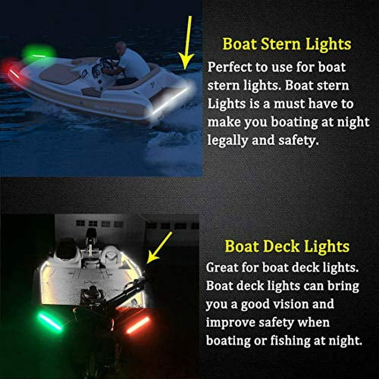 Boaton Marine Boat Navigation Lights, Night Fishing Lights, No Drilling  Install Deck Lights Courtesy Lights Interior Lights For Pontoon Boat Bass  Boat