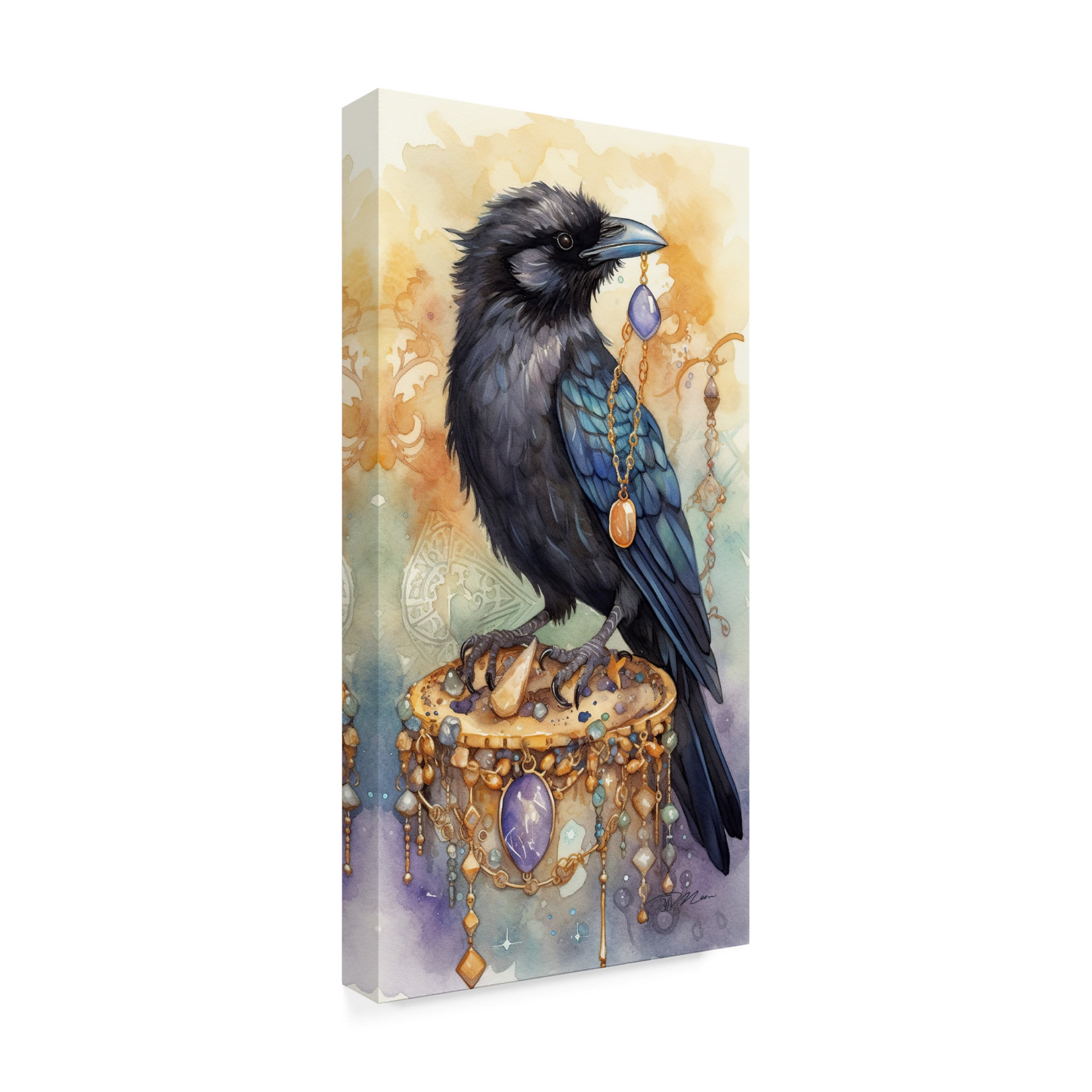 Canvas Wall Art - Momart 'Treasure Keepers Rave 3' Wall Art for Living Room, Bedroom, or Office Décor by Trademark Fine Art - 12 x 24 Inches