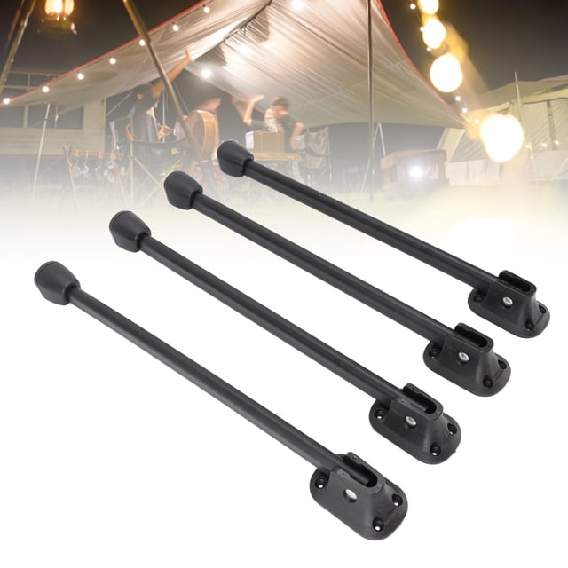 Pendías De Mesa Plegables De Servicio Pesado De 4 Piezas, Patas De Muebles De Metal De Hierro Resistentes Con Relleno De Silicona Para Mesas De Café Para Campamentos Negro