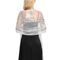 thumbnail image 4 of Shawls and Wraps for Evening Dresses Women's Fashion Scarf Shawl with Tassels for Wedding White One Size, 4 of 4