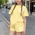 thumbnail image 2 of NAISIBABY Outfit Sets for Girls,Daisy Print Short Sleeve T-Shirt and Shorts Summer 2PC Casual Clothes Yellow Size 7, 2 of 6