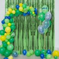 thumbnail image 6 of 3 Pack 3.3 x 9.9 ft Green Foil Fringe Backdrop Curtains, Tinsel Streamers Party Decorations, Fringe Backdrop for Birthday, Dinosaur, St Patrick's Day, Soccer, Christmas, 6 of 7
