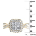 thumbnail image 4 of 2ct TW Diamond 14K Yellow Gold Cluster Halo Twisted Shank Engagement ring, 4 of 5