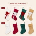 thumbnail image 5 of Green Velvet Christmas Stocking with Bow, 18 Inch Large Hanging Sock for Fireplace and Tree Decor, 1PC (Green), 5 of 5
