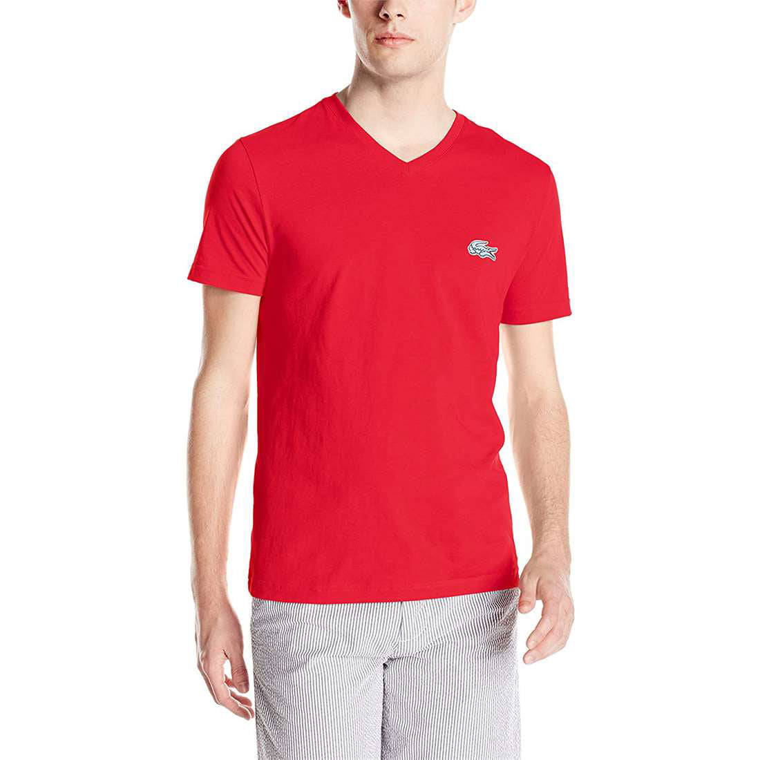 Lacoste Men Regular Fit V-Neck T-Shirt - Walmart.com