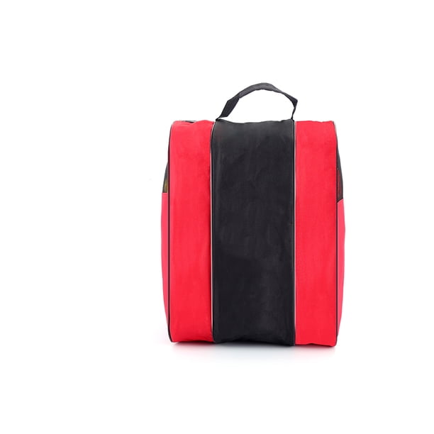 Soidarity Bolsa de patines de ruedas grande y transpirable Bolsa de almacenamiento sin olor Cremallera ajustable Bolsillo lateral Correa para el patinar Rojo