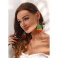 thumbnail image 3 of Handmade Beaded Tassel Earrings - Statement Seed Bead Earrings, Boho Beaded Fringe Drop Earrings for Women, 3 of 8