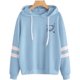 thumbnail image 1 of Sudadera con capucha y cordón para mujer con estampado de planetas Varsity a rayas Adepaton WMZY-680-30, 1 of 5