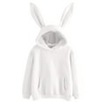 thumbnail image 2 of Bunny Ear Hoodie for Women 2025 Long Sleeve Plain Sweatshirt with Pockets and Cute Rabbit Ear Hood Pullover Tops, 2 of 6