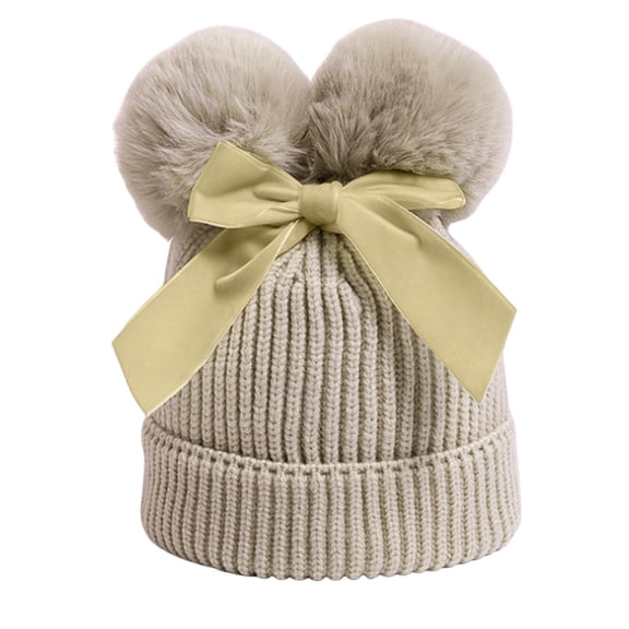 NOEGOEU Toddler Baby Hats for Girls Boys Soft Warm Stretchy Baby Winter Beanies Hat with Pom Pom