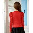 thumbnail image 4 of Arshiner Girls Long Sleeve Shirt Fall Puff Sleeve Cute Tunic Dressy Tee Tops T Shirts, 4 of 7