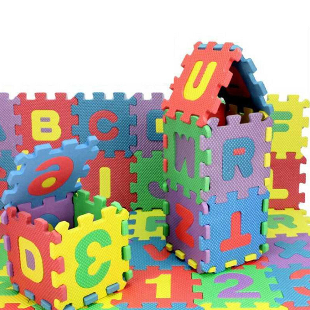 60Pcs EVA Foam Russian Alphabet Letters Numbers Floor Baby Mat Learn toy wt