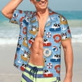 thumbnail image 5 of KLL Men's Hawaiian Shirt Short Sleeve Button Down Beach Shirts-Dogs With Pool Floats, 5 of 5