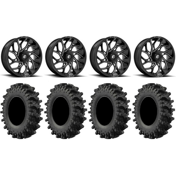 Fuel Runner 20" Wheels Black 33" MotoSlayer Tires Polaris RZR XP 1000 / PRO XP / Ranger XP 900/1000