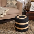 thumbnail image 5 of · REDEARTH · Cylindrical Pouf Foot Stool Ottoman - Jute Braided Pouffe Poof Accent Sitting Footrest for The Living Room, Bedroom, Nursery, Patio, Lounge & Other Rooms (14.5”x14.5”x16”; Black Natural), 5 of 8