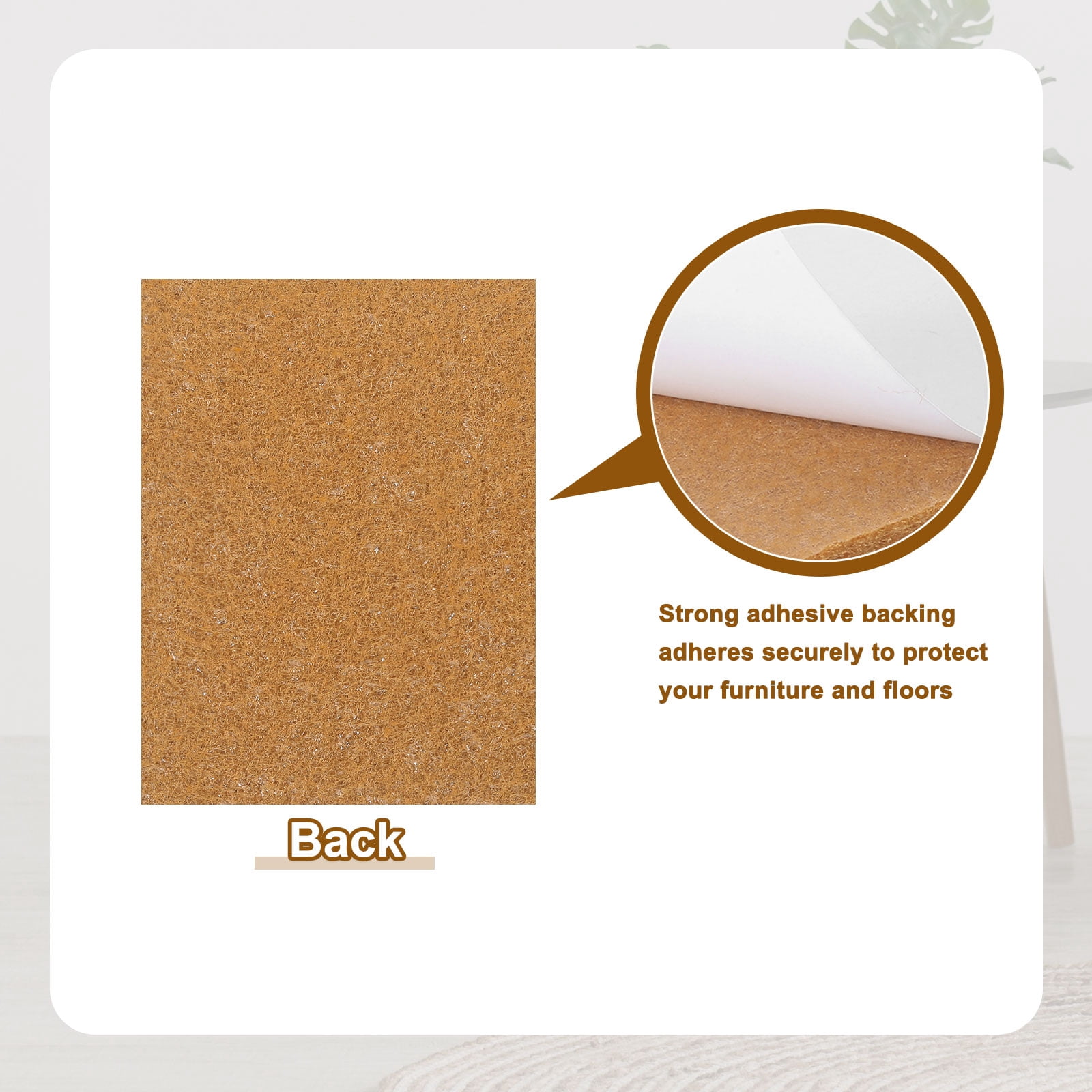 Felt Furniture Pads, 24Pack 5.91" x 7.87" Adhesive Backed Non-slip Anti-scratch Chair Leg Protectors for Protecting Hardwood Floor, Light Brown