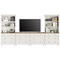 thumbnail image 3 of Entertainment Center with Bookshelves for TVs up to 75", Farmhouse Wall Unit TV Stand with Drawers, Media Console Table for Living Room, Bedroom & Home Theater, White, 3 of 5