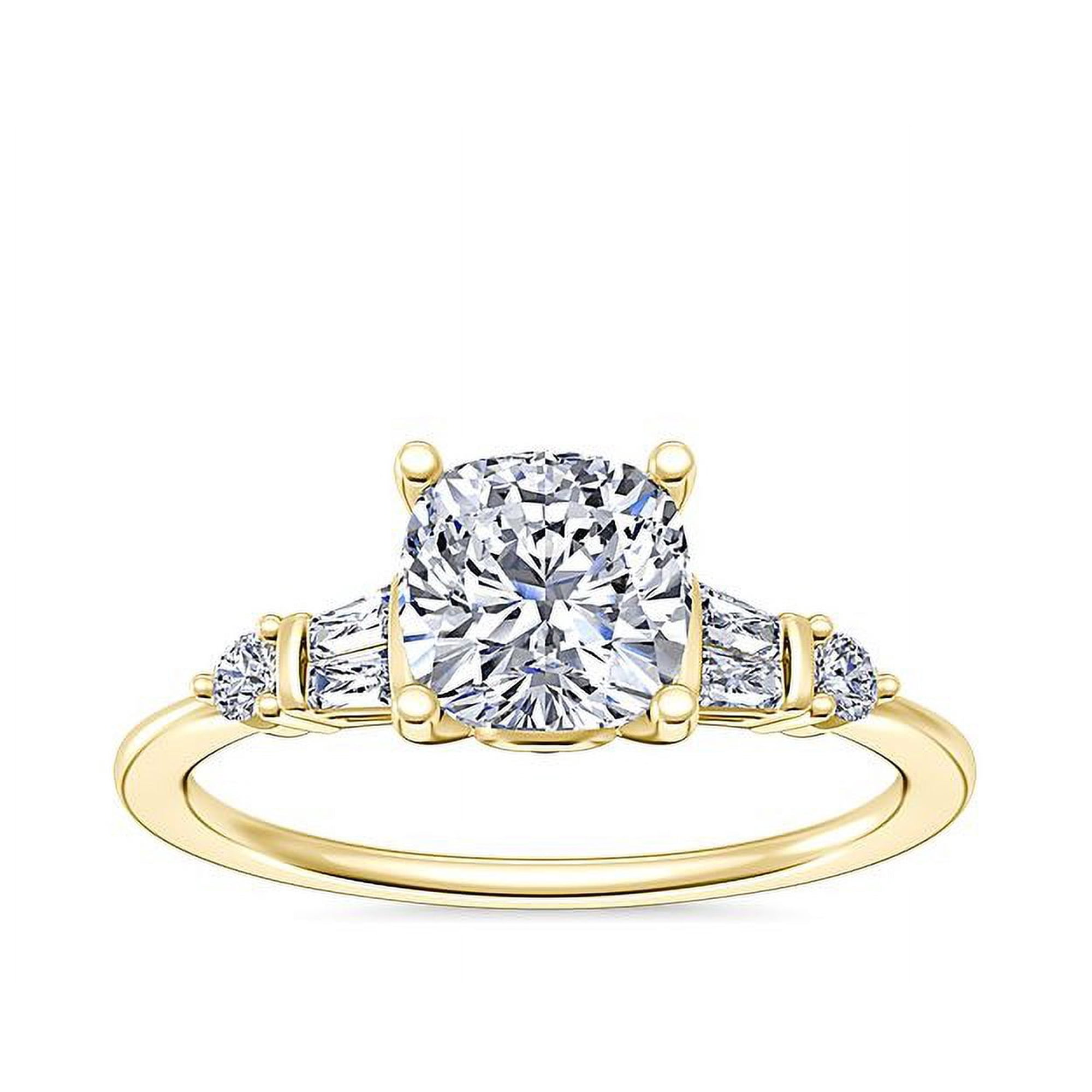 Diamond-Capitals IGI Certified 2.30 Ct Beautiful Cushion Cut Lab Grown Diamond (E/VVS2) Solitiare Engagement Ring For Ladies Solid 18K Yellow Gold Size 7