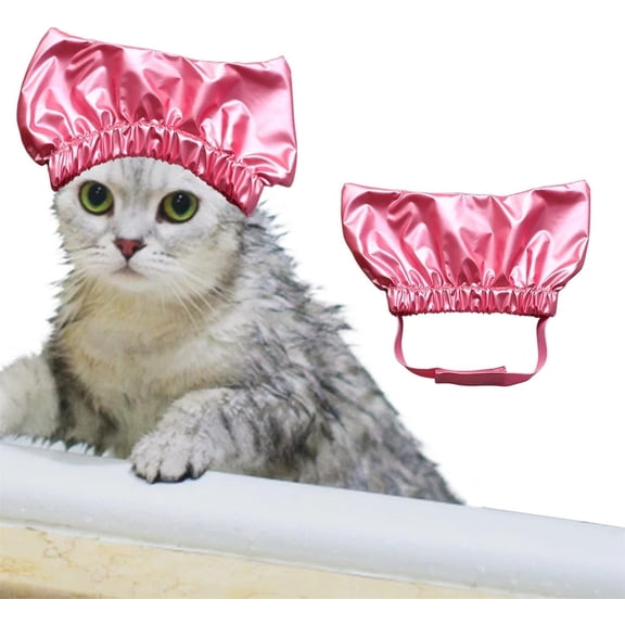 DOVACKA Pet Supplies Cat and Dogs Bathing Waterproof Cap,Pet Shower Caps, Waterproof Adjustable Long Rubber Band Pet Dog Earmuffs for Washing Cat, Gift for Dog, Gift Idea for Pet Lover (Medium, Pink)