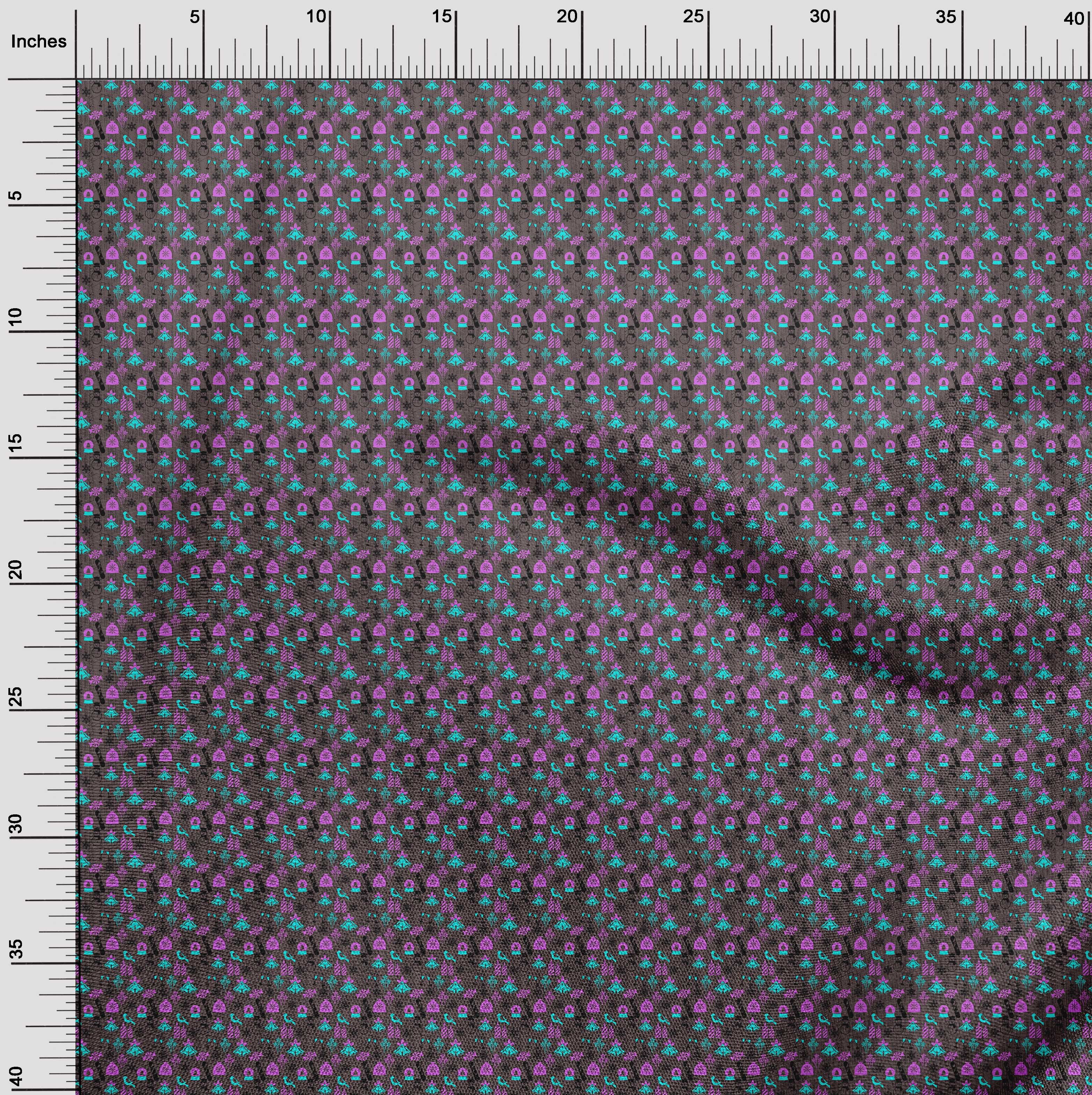 oneOone Cotton Cambric Gray Fabric Christmas Craft Projects Decor Fabric Printed By The Yard 42 Inch Wide