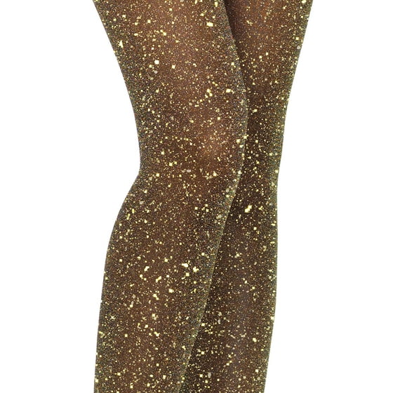 Leg Avenue Women's Lurex Sparkly Shiny Glitter Footed Tights, 3 Pairs