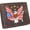 Brown with Gold Stars, variant on Mens RFID Blocking Leather Bifold Wallet Patriotic American Eagle with USA Flag Design Vintage Genuine Leather Brown with Gold Stars