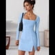 thumbnail image 5 of Vestido de Escote Cuadrado Azul Talla S, 5 of 7