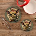 thumbnail image 2 of Cute Demon on Cup Pot Holders Trivets Set of 2 Cotton Hot Pads Mats for Hot Dishes Pots Pans Kitchen Cooking 7" 9.5", 2 of 7