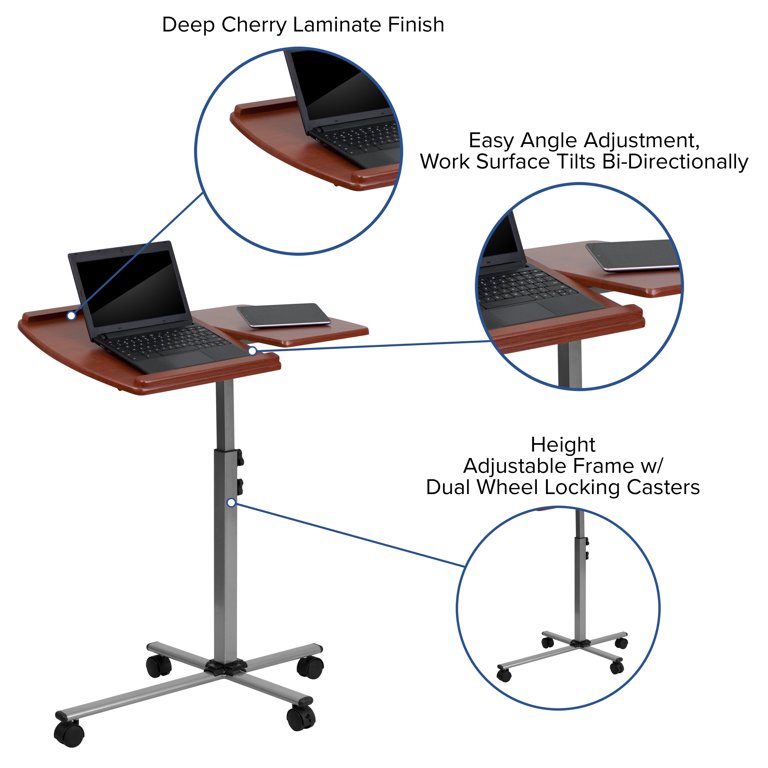  Desk Mobile Standing Computer Laptop Workstation Angle