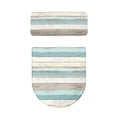 thumbnail image 4 of HELLHERO Stripes Toilet Lid Seat Cover Set Stretch Set of 2 Elastic Installation Washable for Bathroom Supplies, 4 of 7