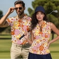 thumbnail image 2 of Aplkyhs Boho Flower Matching Couple Golf Shirts Golf Tank Top for Women Quarter Zip Athletic Sleeveless Shirts for Yoga or Daily Wear Machine Washable Breathable Fabric, 2 of 6