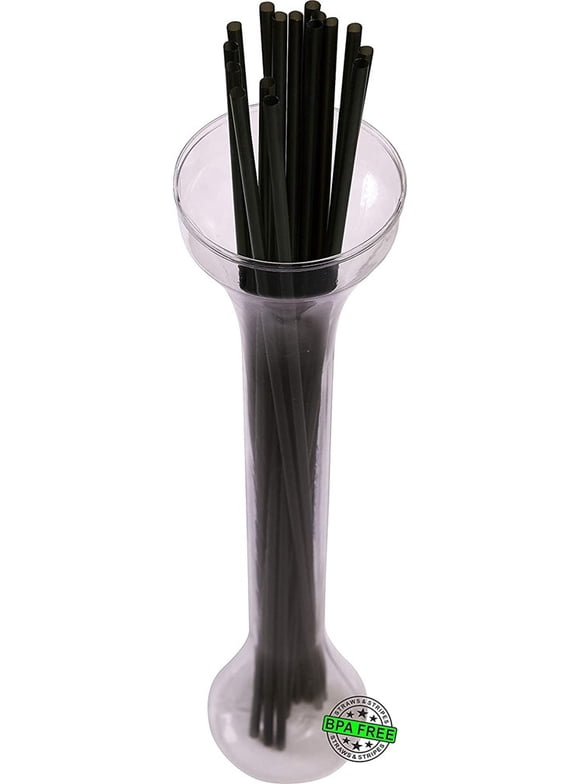 Made in USA Pack of 250 Extra Long Slim (18" X 0.21") Plastic Drinking Straws (FDA-approved, Non-toxic, BPA-free)