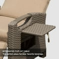 thumbnail image 6 of TOTAL Outdoor Reclining Chairs with Extended Footrest, Adjustable Patio Wicker Lounge Recliner up to 150° with Flip Side Table, Thickness Cushions for Indoor & Outdoor,Beige, 6 of 7