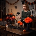 thumbnail image 6 of 2 Pack, Artificial Flower Stems 16 Inch Black and Orange Rose Picks Spooky Halloween Decor Gothic Home Decor for Party Vase Centerpieces Tabletop Displays, 6 of 6