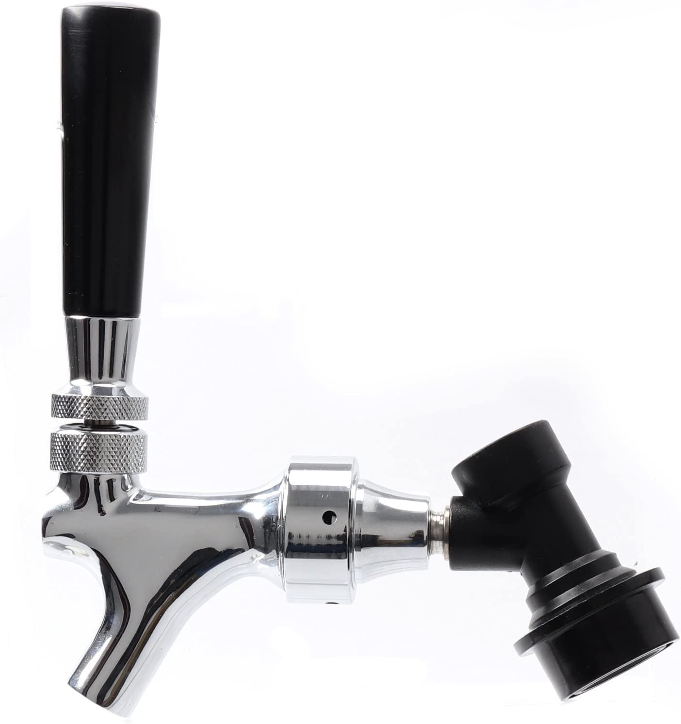 Beer Tap Faucet with Ball Lock Home Brewing Stainless Steel Stem Draft Beer keg Faucet with Ball Lock Disconnect Chromed Body for Corny Keg Tap Draft Beer Soda