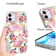 thumbnail image 3 of CoverON Apple iPhone 12 Mini Case (5.4"), Slim Lightweight Scratch Resistant Glossy Phone Cover bumper Grip, Marble Glitter Flower, 3 of 9