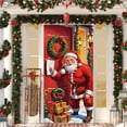 thumbnail image 4 of Christmas Door Cover Santa Claus Theme Holiday Decoration For Festival Party Scenarios Measuring 35x71 Inches Durable Material, 4 of 6
