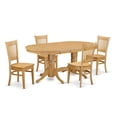thumbnail image 2 of East West Furniture Vancouver 5-piece Wood Table and Dining Chair Set in Oak, 2 of 6