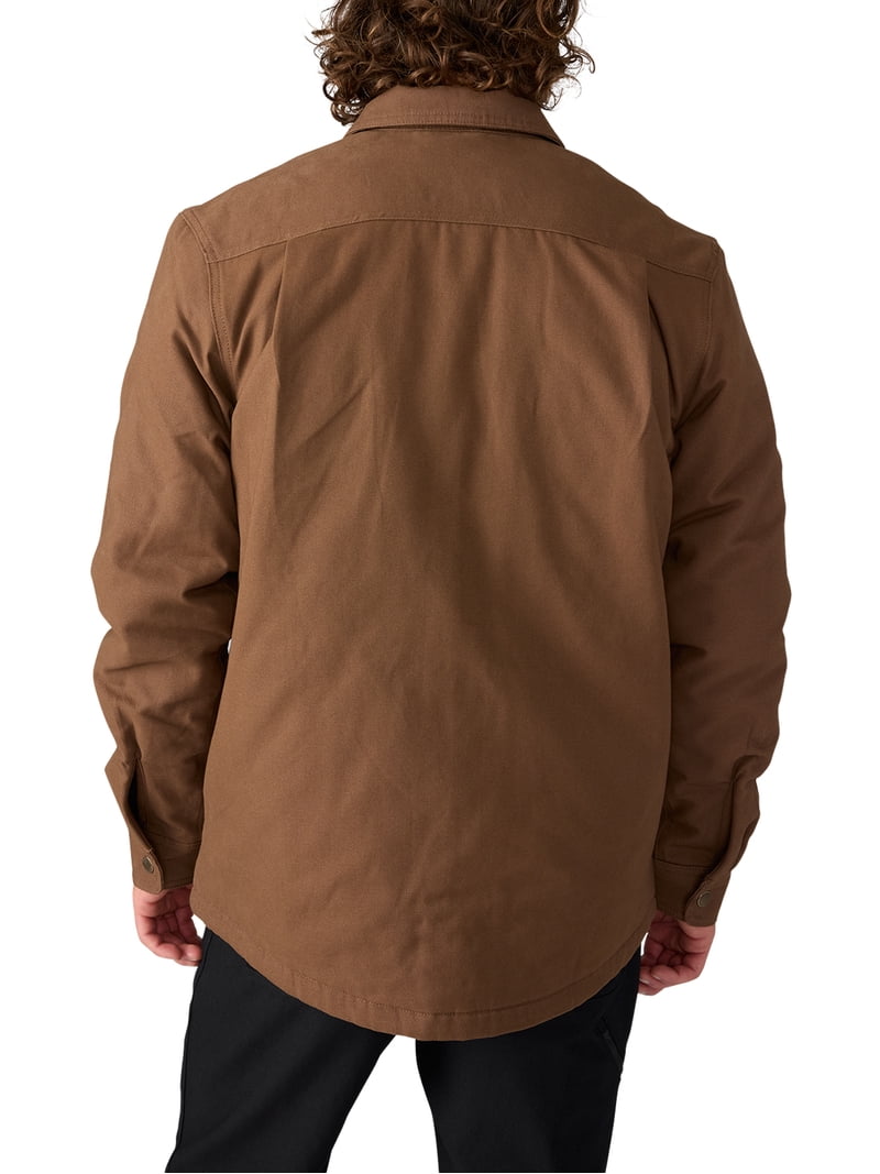 Genuine Dickies Men's Flannel Lined Canvas Shirt Jacket - Walmart.com