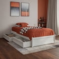 thumbnail image 1 of Barcelona Twin XL Solid Wood Panel Platform Bed with Storage Drawers in White, 1 of 14