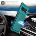 thumbnail image 5 of Jiahe Cover For Google Pixel 7 Hybrid Rugged Shockproof Card Pockets PU Leather Kickstand Magnetic Car Mount Case Cover,Green, 5 of 7