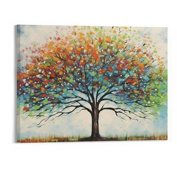 ONETECH Trees Landscape 20" x 16" Abstract Canvas Art Prints