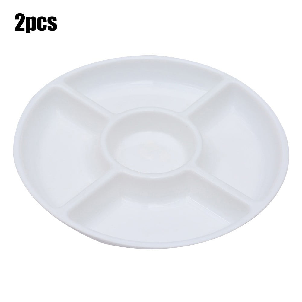 35cm Pack of 3 Hard Plastic High Rim Round Plastic Serving Platters/Round Plastic Serving Trays/Fruit Platters 14 - Black