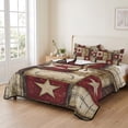 thumbnail image 2 of Queen Quilt Set 90''x96'', Texas Star Farm Lightweight Summer Bedspread Coverlet Set with 2 Pillow Shams, Country Wood Grain Vintage Western Breathable All Season Quilt Bedding for Bedroom/Guest Room, 2 of 9