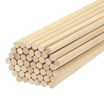 50Pcs Round Wood Sticks 1/4x12" Dowel Rod Unfinished Hardwood Stick Craft for DIY Crafts