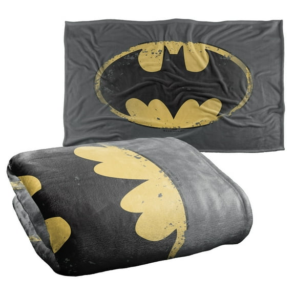 Batman Distressed Shield Silky Touch Super Soft Throw Blanket 36" x 58"