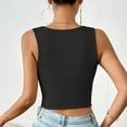thumbnail image 7 of Uaswgudfs ​Tank Top for Women Sleeveless Square Neck Crop: Wide Straps, Slim Bodycon Fit, Stretchy Casual Wear, Summer Fashion Top & Basic Blouse Black L, 7 of 7