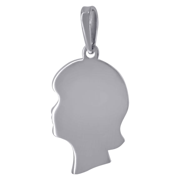 925 Sterling Silver Womens Fashion Head Disc Engraveable Charm Pendant Necklace 26mm Wide Pendant for Women